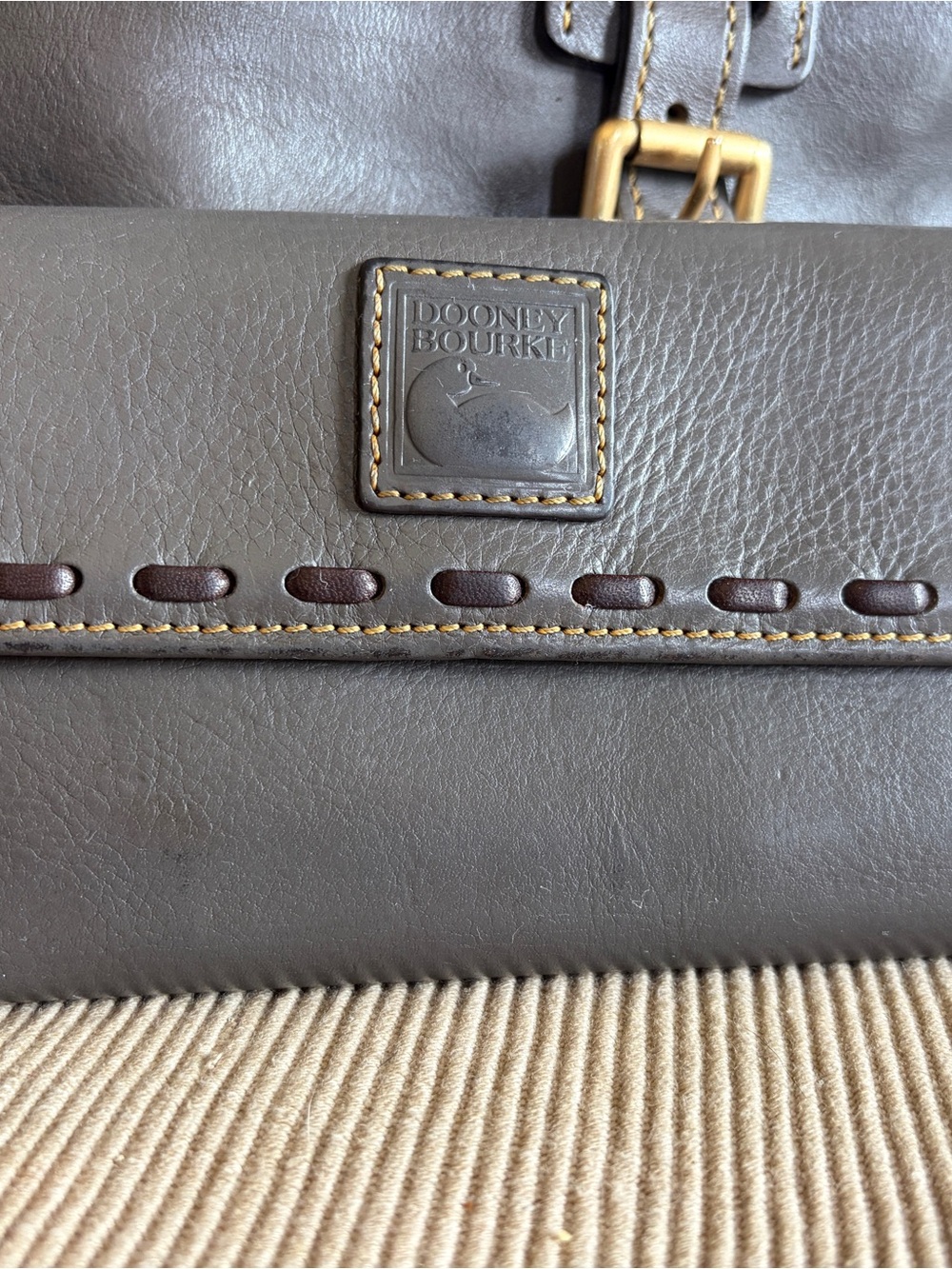 Dooney & Bourke Dark Brown Leather Satchel with Matching Wallet - Picture 3 of 6